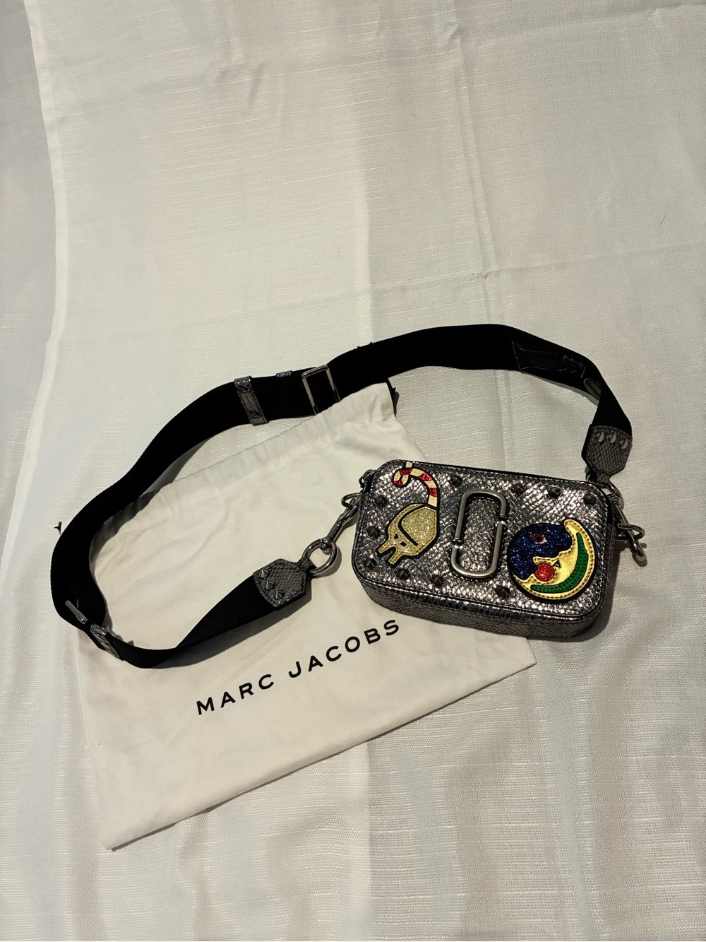 Marc Jacobs Silver Night & Day Camera Crossbody Limited Edition Dual Compartment